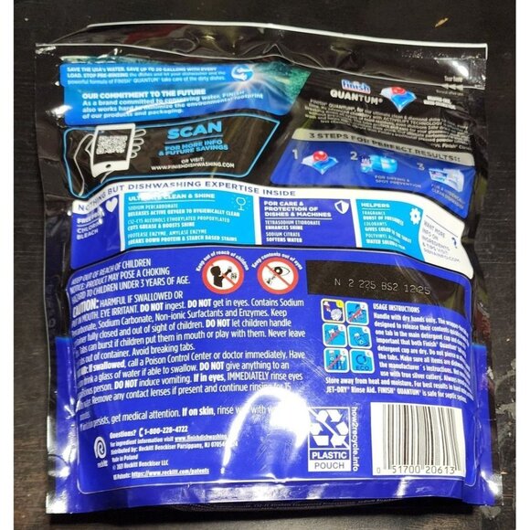 Finish Powerball Quantum Dishwasher Tabs - 37 Count for Ultimate Clean - Picture 6 of 6